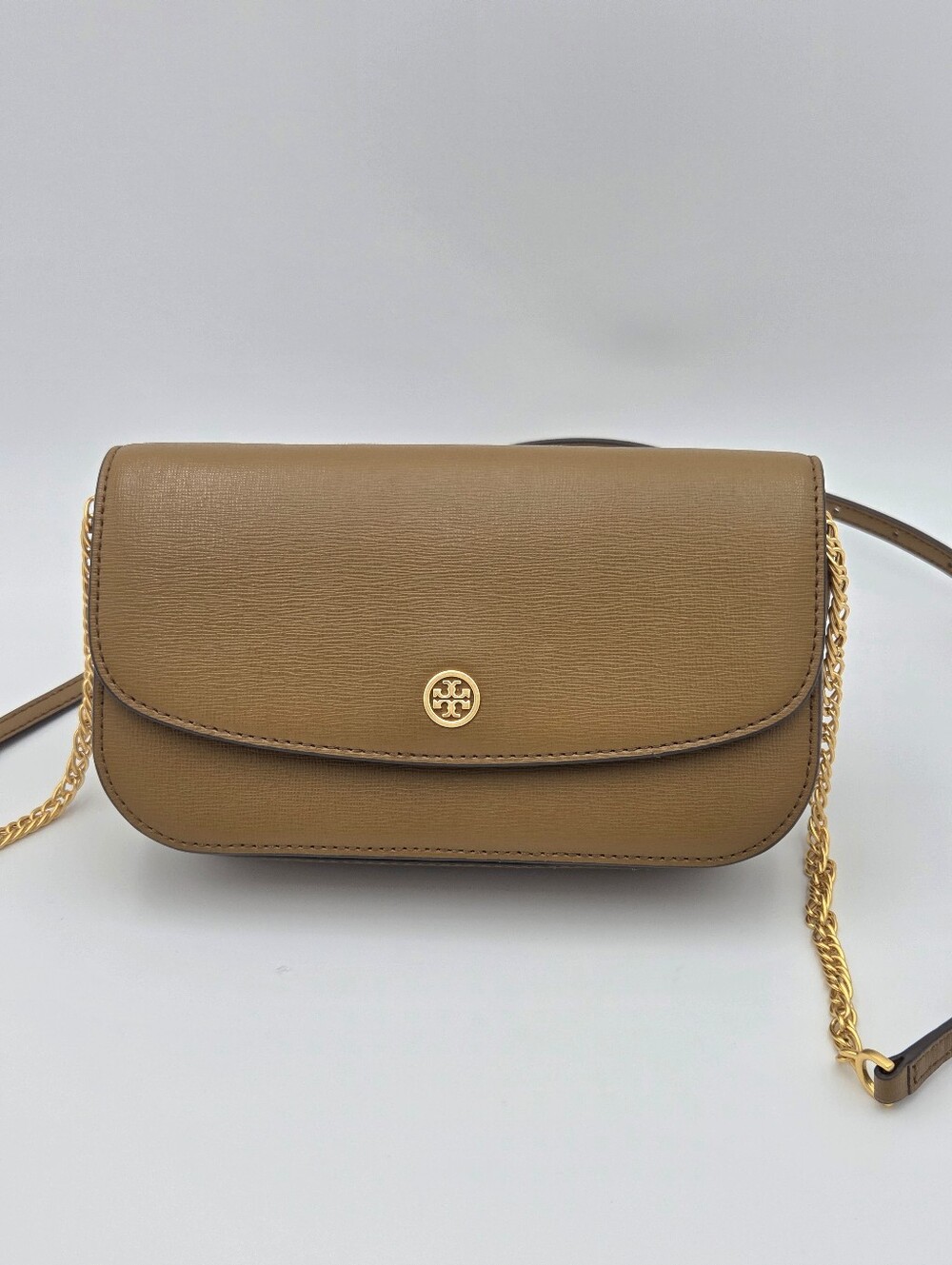 Tory Burch Robinson Convertible Shoulder Bag In Brown Leather